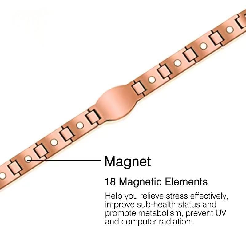 Couple-Style Pure Copper Bracelet, Super Magnetic Cross-Shaped Bracelet, 99.99% Pure Copper Magnetic Bracelet, Equipped with Size Measurement Tools